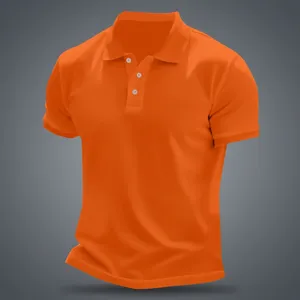 Camiseta Polo Texturizada para Hombre, Tejido de Punto, Corte Ajustado, Diseño Retro, Transpirable, Manga Corta, Ropa Casual Vintage - Product Image 3