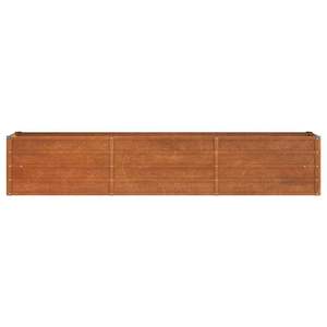 Bac à fleurs et jardinière surélevée en acier Corten rouillé 94,5 po x 15,7 po x 17,7 po - Product Image 4
