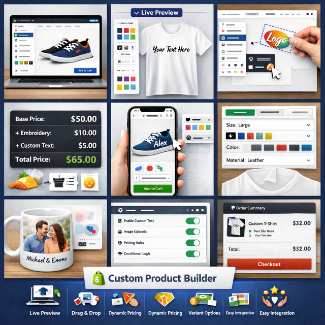 Professional Custom Builder Shopify App Advanced Design Tools Real-Time Preview Multi-language Support Linux MAC Internet