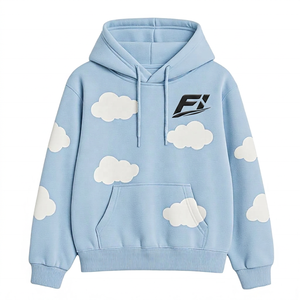 Sudaderas con Capucha Personalizadas con Estampado de Nubes, Oversize, de Algodón FRENCH TERRY, Estilo Casual Urbano, Manga Larga, Venta al por Mayor - Product Image 1
