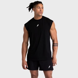 Custom High Quality <b>Men</b> Oversized Sleeveless Gym Tank <b>Top</b> Knitted Washed 100% Cotton Sporty Quick Dry Workout Fitness <b>Muscle</b> - Product Image 3