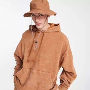 Sudadera con Capucha para Hombre, 100% Algodón Orgánico, Invierno, Estilo Vintage, Lavado Ácido, Talla Grande, Forrada, Impermeable, de Fabricante de Ropa - Product Image 4