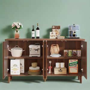 Modern Storage Sideboard <b>Buffet</b> Cabinet with Doors Contemporary <b>Buffet</b> <b>Table</b> with Practical Storage Solution - Product Image 5