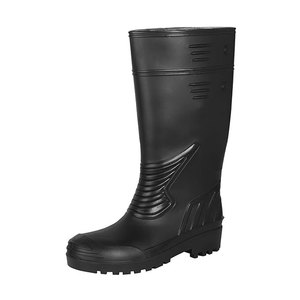 Botas Altas Unisex de Cuero Negro, Impermeables, Transpirables, con Forro de Malla y Puntera de Acero para Construcción, Aptas para Todas las Estaciones - Product Image 2