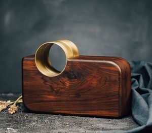 Pochette de soirée rustique personnalisée en bois avec poignée en bois pour mariage, tenue de fête, style bohème, sac à main de luxe tendance - Product Image 2