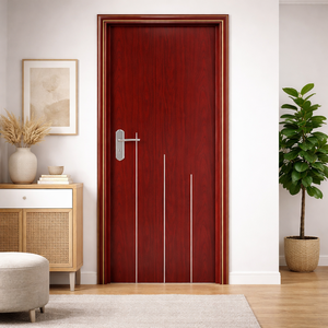 Porte intérieure minimaliste de haute qualité en placage de bois MDF avec finition PVC, isolation acoustique, pour chambre à coucher, cuisine et appartement - Product Image 6