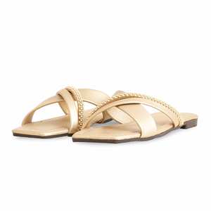 Women's Golden Casual Slipper CL1883 <b>Chunky</b> <b>Shoes</b> - Product Image 3