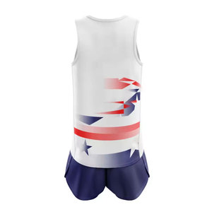 Unisex Sublimated Track Vest With Flag Print Quick Dry Athletic Sleeveless Tank <b>Top</b> For Adults All Seasons - Product Image 3
