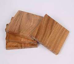 <b>Walnut</b> Wooden Coasters 4mm/5mm Eco-Friendly Square <b>Table</b> Decor - Product Image 3