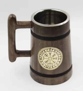 Ensemble de mugs à bière personnalisables en bois de manguier, design classique, pour usage domestique, très demandé, éco-responsable, thème guerrier viking, pour hommes - Product Image 5