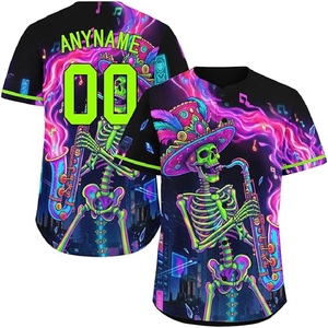 Maillot de baseball sublimé, t-shirt athlétique personnalisé imprimé avec tissu à séchage rapide et absorbant la transpiration - Product Image 6