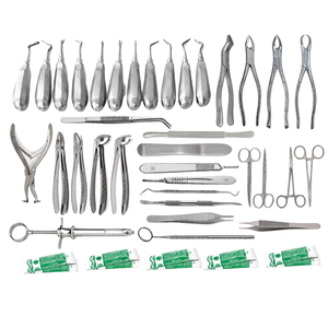 140 Pcs Oral Dental Surgery Extraction Kit <b>Elevator</b> Forceps Blade Set German Grade Stainless Steel Instruments Kit - Product Image 1