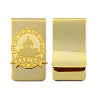 Dompet uang emas dengan logo 2D atau 3D kustom dompet logam mewah pribadi dengan hadiah promosi logo Anda sendiri