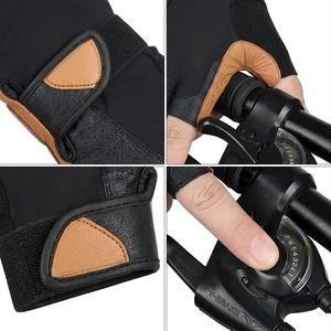 Gants de cyclisme d'été en cuir antidérapants personnalisables à demi-doigts pour hommes et femmes – Votre design unique - Product Image 5