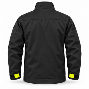 Veste de travail en coton pour homme avec logo personnalisé OEM, multi-poches, col montant, poignets ajustables, uniforme de travail pour ouvriers du bâtiment - Product Image 3