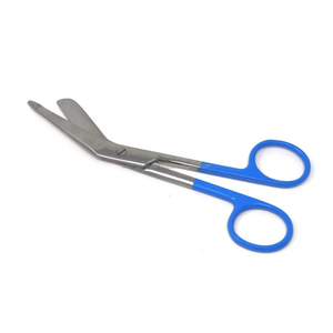 Tijeras de enfermera Lister de acero inoxidable alemán de primera calidad, 5.5 pulgadas, mango azul, juego de instrumentos con certificación CE ISO, ergonómicas - Product Image 2