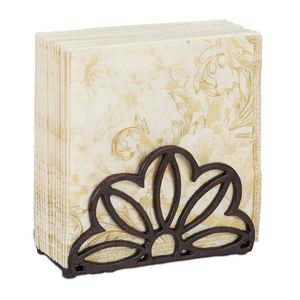 Support à serviettes en métal doré floral nordique, distributeur de mouchoirs en fil métallique vintage, organisateur pour la décoration de table à la maison, au mariage ou à l'hôtel - Product Image 4