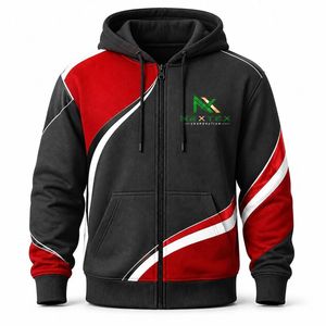 Sudadera con capucha y cremallera completa para hombre, estilo color block, deportiva, informal, streetwear - Product Image 6