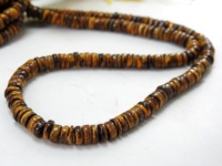 Perle en pierre naturelle œil de tigre marron, lisse et polie, en forme de bouton de roue, 16 pouces, pour la fabrication de bijoux PMEGEMSBEADS