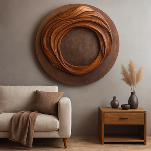 Sculpture murale unique en bois organique, sculpture murale en bois artisanale pour la décoration murale du salon - Product Image 5