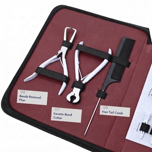 Kit d'outils professionnels pour extensions de cheveux à micro-anneaux, pince à sertir les perles, outil de suppression, outil de pressage pour extensions à bandes, coupe-adhésif, crochet et boucle - Product Image 4