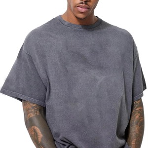 T-shirt pour homme en coton 100% délavé à l'acide, de haute qualité, marque USAZE SPORTS, manches courtes, coupe ample, avec logo et couleurs personnalisées - Product Image 2