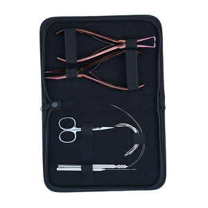 Professional Complete Hair Extension Tools Kit Flat Crimping <b>Beads</b> Removal Plier Hook Loop Tool Mini Scissor Curved <b>Needle</b> - Product Image 2