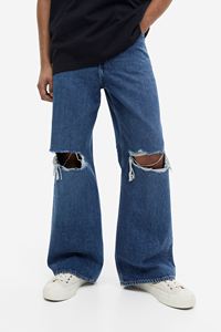 High Quality <b>Flared</b> Distressed <b>Men</b> Wash <b>Jeans</b> <b>Men's</b> Clothing Loose Straight Denim Custom Embroidered Logo Patches <b>Men</b> <b>Jeans</b> - Product Image 4