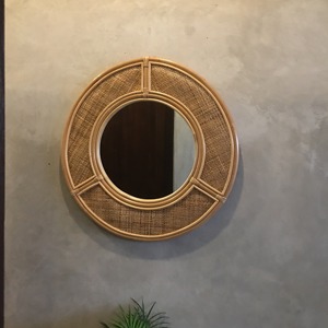 High Quality Rattan <b>Mirror</b> For Bathroom Bedroom And Spa Natural Handwoven Frame Stylish Boho Home Decor Accent From India - Product Image 3