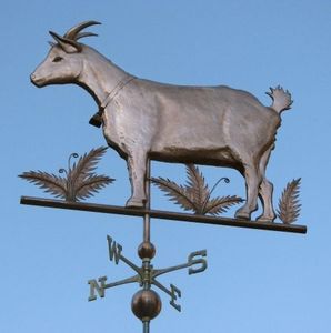 Copper Dog Weather Vane with Compass Directions Polished Finish Outdoor <b>Garden</b> Ornament - Product Image 2