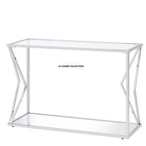 Modern Luxury High Quality <b>Glass</b> Top Stainless Steel Metal Silver Finished <b>Console</b> <b>Table</b> for Wedding Use At Good Price - Product Image 1