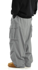 Pantalon de jogging rouge pour homme, taille élastique, cordon de serrage, poches cargo, coupe décontractée, léger, respirant, en coton, automne - Product Image 3