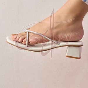 Adorned Elegant Fancy <b>Strings</b> Printed Soft Graceful Look Designed Heels Slides Anti-Slippery Fashion Trend Customizable Genuine - Product Image 6