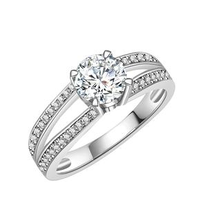 Test de diamant réussi GRA certifié Moissanite 925 bague de fiançailles de mariage en argent sterling pour les femmes Destiny Jewwllery - Product Image 1