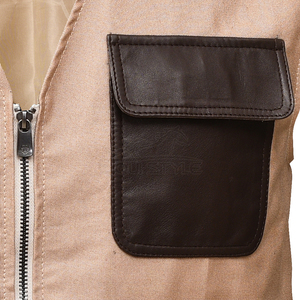 Waterproof <b>Utility</b> <b>Vest</b> Mens Oilskin Leather Multi Pocket Fishing <b>Vest</b> Sleeveless Outdoor Workwear Daily Wear Bulk <b>Vests</b> - Product Image 5