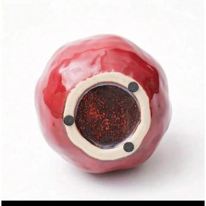 Assured Quality <b>Ceramic</b> Pomegranate <b>Vase</b> Glazed Red Modern Tabletop Decor 4-8 Inches - Product Image 2