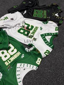 ชุดเสื้อและกางเกงทีมพรีเมียมคุณภาพสูง ผลิตจากโพลีเอสเตอร์ 100% พร้อมกระเป๋า  รับสั่งทำลายพิมพ์ดิจิทัล ชุดยูนิฟอร์มอเมริกันฟุตบอล - Product Image 4