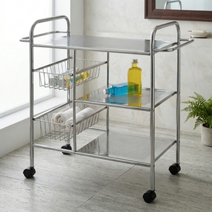 Shopee venta DIY hogar 3 niveles Metal carro organizador venta al por mayor almacenamiento muebles cocina carro islas cocina carros - Product Image 2