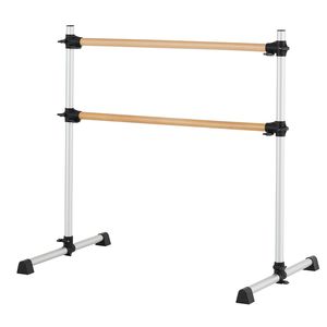 Attrezzatura da palestra per la casa in legno di faggio da 4 piedi per balletto portatile Freestanding a barrette regolabile in altezza Anti-oscillazione Pilates - Product Image 1
