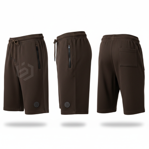 Men's <b>White</b> Mid Waist Drawstring Bermuda <b>Shorts</b> Solid Color Casual Wear with Zipper Pockets Breathable Knitted Fabric - Product Image 5