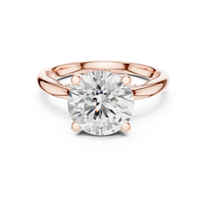 Anillo de compromiso Art Deco Vinson Project con moissanita tallada, halo oculto y tallo de acero inoxidable chapado en oro rosa de 14K - Anillo GRA brillante - Product Image 1