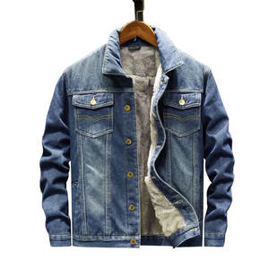 Chaqueta Vaquera Azul Vintage de Alta Calidad, Duradera y Elegante, Chaqueta Vaquera para Hombre con Encaje Otoñal y Estampado Personalizado - Product Image 2