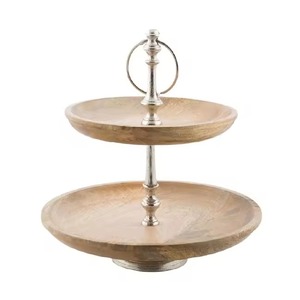 Élégant support à gâteau en métal et bois à 7 niveaux, présentoir à desserts, support à cupcakes, décoration de centre de table pour mariage et fête - Product Image 1