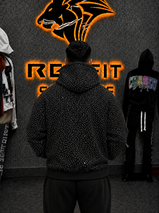Sweat-shirt en molleton noir pour homme de qualité supérieure avec impression en relief « Winners Only », coupe oversize, style streetwear, vêtement d'hiver - Product Image 4