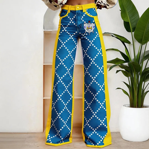 Pantalon large bleu roi pour femme, décontracté, coupe ample, taille haute, confortable, style grec, élégant, pour la détente - Product Image 1