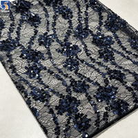 Tissu en dentelle brodée de sequins YX1596, maille florale scintillante pour robes, robes de soirée et vêtements de créateurs pour femmes