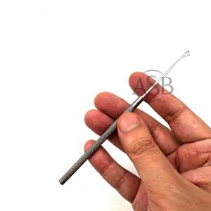 อุปกรณ์ต่อผมคุณภาพสูง เข็มถัก 4 อัน ที่จับสแตนเลส 1 อัน ตะขอระบายอากาศ ตะขอโครเชต์สำหรับวิกผม - Product Image 3