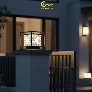 Lampe de poteau extérieure élégante pour villa, jardin, hôtel, revêtement en poudre antirouille, lampe décorative de poteau, 3500K blanc chaud, 200V - Product Image 6