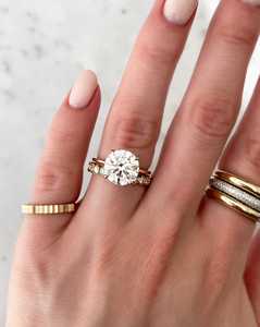 Anillos Apilables de Eternidad con Diamantes Hexagonales Cultivados en Laboratorio, Oro Sólido de 14K/18K, Engaste de Bisel, Anillos de Boda Delicados y Brillantes, Estilo Minimalista - Product Image 6