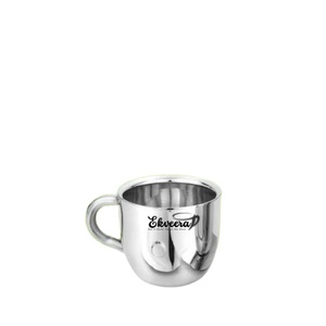 Tasse à thé durable en acier inoxydable à double paroi de style moderne de 160ml pour les couples Passe au lave-vaisselle écologique avec plaque incluse - Product Image 1